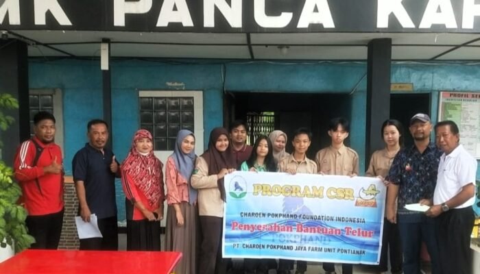 SMK Pancakarsa Sungai Pinyuh Senang dapat Bantuan CSR 3.600 Butir Telur Ayam