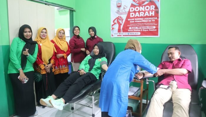 Rutan dan Bapas Sambas Donor Darah Sukarela Peringati Hari Pengayoman ke-79
