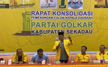 Didi Haryono saat menghadiri konsolidasi pemenangan Partai Golkar Sekadau.