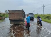 Jalan Raya Galang Masih Tergenang, Namun Tidak Parah Seperti Biasanya