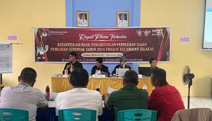 Dua Hari Berjalan, Rapat Pleno Terbuka Pilkada 2024 di Kecamatan Selakau Berjalan Lancar