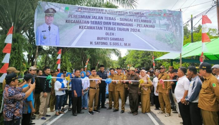 Bupati Satono Resmikan Jalan Tebas Sungai-Sungai Kelambu, Kades Matang Labong Berterimakasih