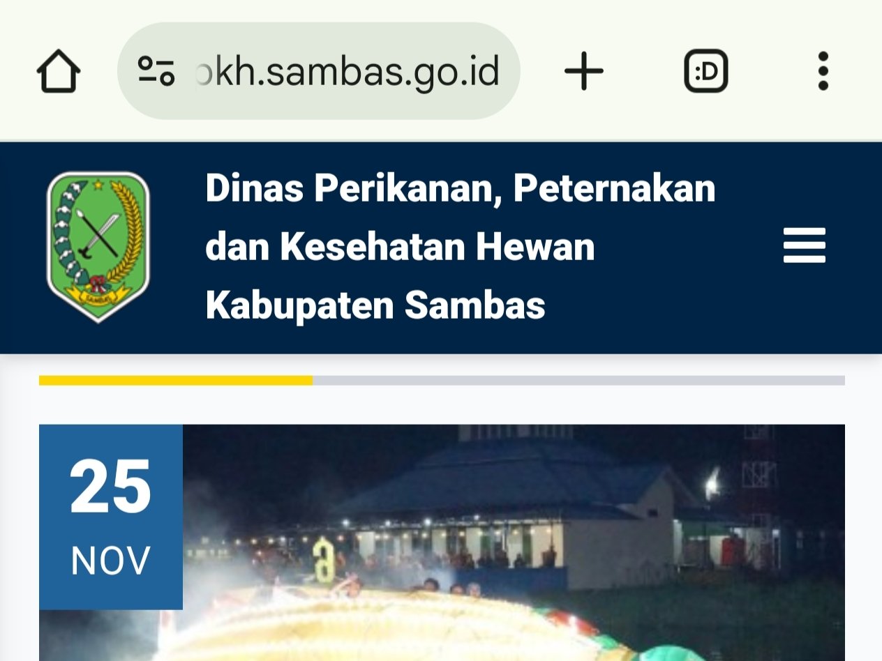 Website Dinas Perikanan Peternakan dan Kesehatan Hewan Kabupaten Sambas