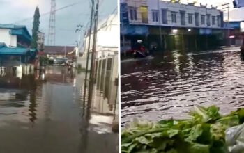 Banjir Rob Semakin Tinggi, Penghasilan Pedagang di Pasar Pagi Selakau Alami Penurunan