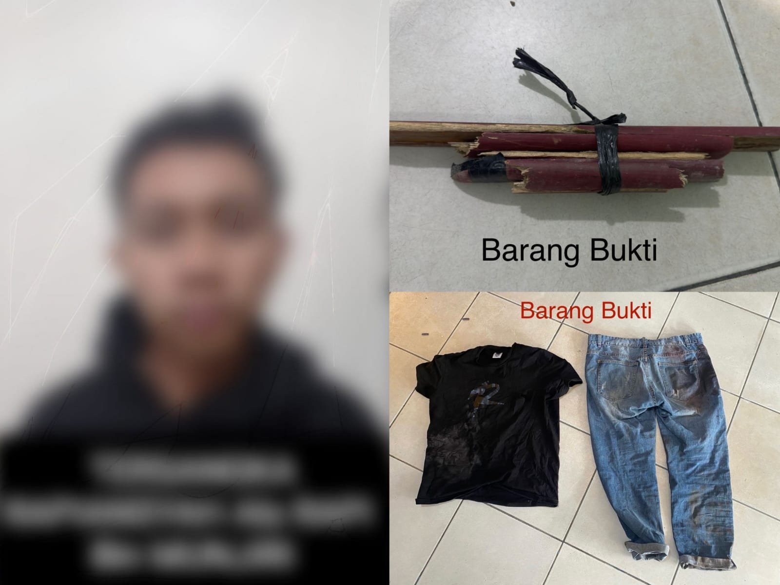 Pelaku dan barang bukti yang diamankan polisi.