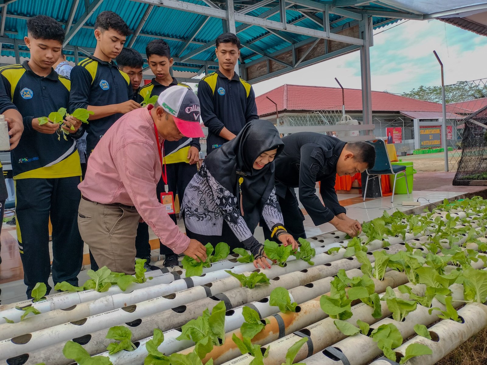 Rutan Sambas dan SMK Negeri Unggulan Sambas Kolaborasi Tanam Sawi Hidroponik