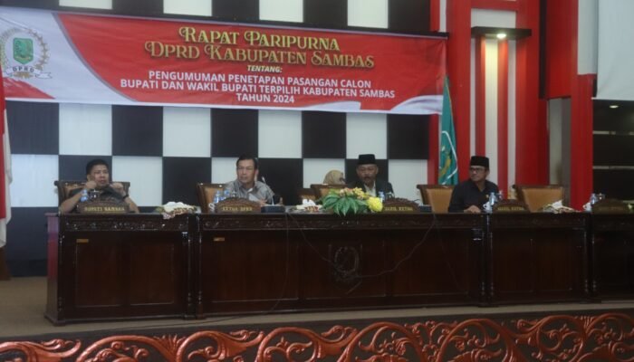 Sidang Paripurna DPRD Kabupaten Sambas Tetapkan Satono-Hero Bupati dan Wakil Bupati Terpilih