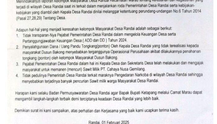 BPD Ternyata Sudah Laporkan Kades Randai Sebelum Jadi Tersangka Pencurian Sawit