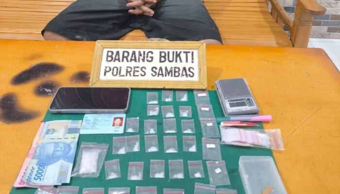 Pengedar Inisial S di Lonam Pemangkat Ditangkap, 29 Paket Sabu Jadi Barang Bukti