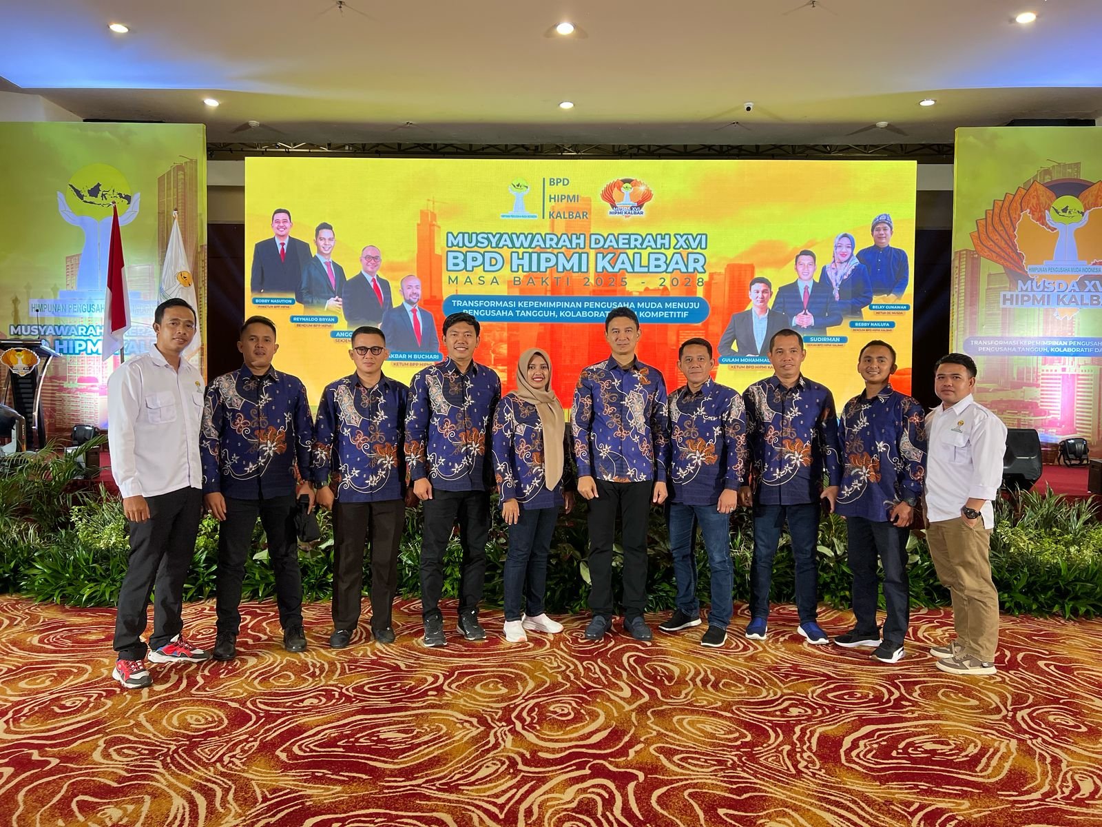 Pengurus BPC HIPMI Kabupaten Sambas saat menghadiri Musda BPD HIPMI Kalbar di Pontianak.