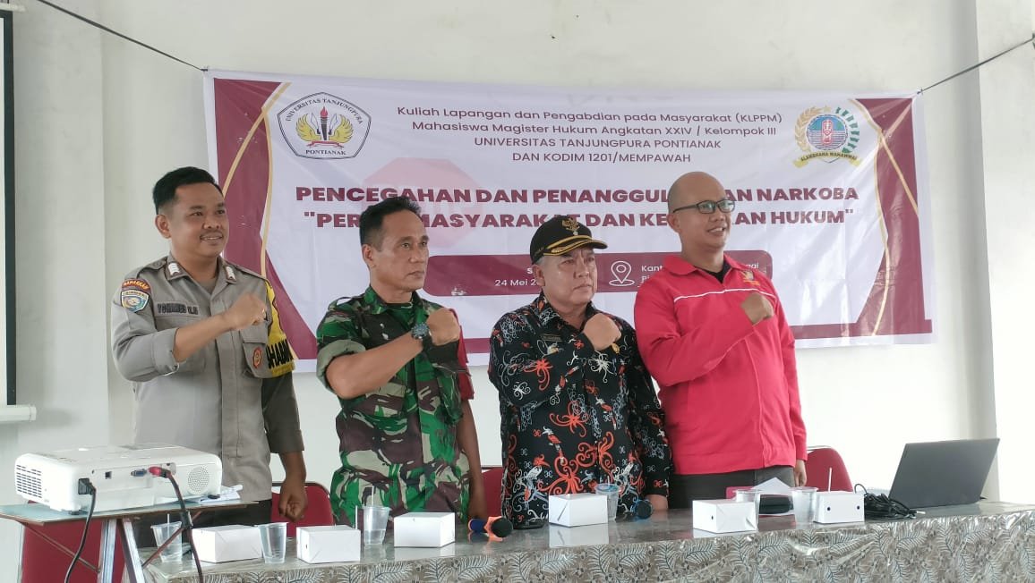Mahasiswa Magister Hukum Untan Gelar KLPPM di Sungai Pinyuh, Angkat Isu Narkoba