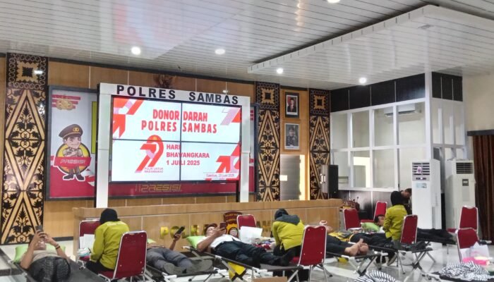 Polres Sambas Gelar Bakti Kesehatan Sambut Hari Bhayangkara ke-79