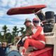 RANGER MERAH -Bupati Sambas, Satono ditemani ranger merah saat panen padi di Dusun Simpuan, Desa Singaraya, Kecamatan Semparuk, Kabupaten Sambas, Senin 2 Juni 2025/Foto Jejaring Kalbar