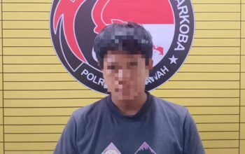 Tersangka inisial HN yang ditangkap karena transaksi narkoba.