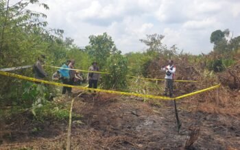 TKP penemuan kerangka manusia di Segedong, Kabupaten Mempawah.