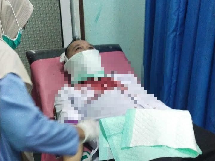 Kondisi Pendeta Suryanto saat dirawat di RSUD Rubini Mempawah.