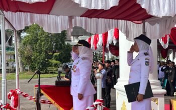 Momen upacara peringatan HUT ke-80 Republik Indonesia di Kabupaten Mempawah.