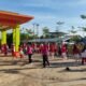 Senam massal di Puskesmas Sungai Pinyuh.