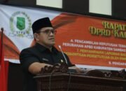 Wakil Bupati Sambas, Heroaldi saat memberikan sambutan di sidang paripurna APBD Perubahan TA 2025.
