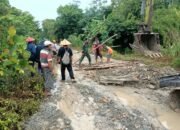 Satgas TMMD bangun jalan 2000 meter dan gunakan cerucuk untuk atasi tanah lembek.