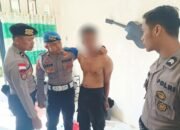 Tersangka MR ditangkap di rumahnya komplek perumahan samping Polres Sambas.