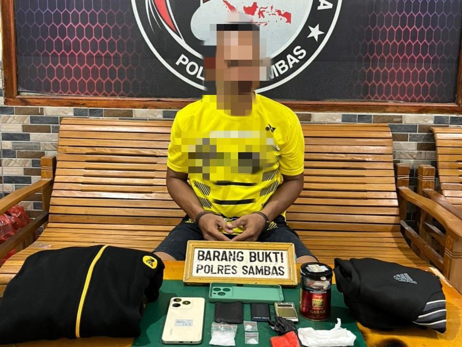 Tersangka pengedar narkoba di Semparuk Kuala insial BD.