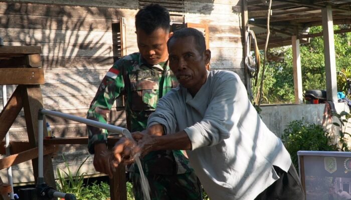 Masyarakat Desa Ratu Sepudak Galing Nikmati Air Bersih dari Sumur Bor TMMD