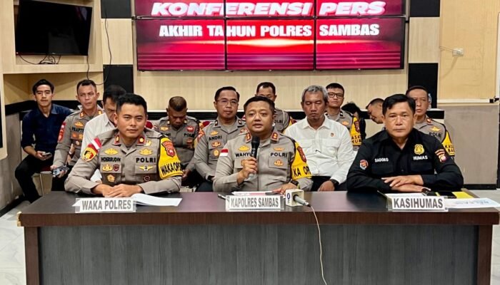 Gelar Konferensi Pers, Polres Ungkap Penurunan Sejumlah Kasus di Kabupaten Sambas