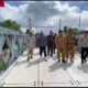 Bupati Sambas, Satono dan jajaran meresmikan jembatan bailey Ramayadi.