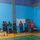 Kadis Parpora Sambas, Dedy Zulkarnain memberi sambutan saat pembukaan kejuaraan badminton Borneo CUP 2026 di Tanjung Bugis, Sambas.