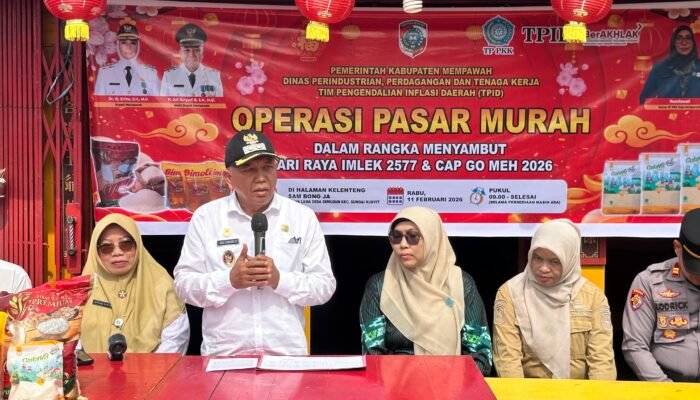 Pasar Murah Pemkab Mempawah Diserbu Warga Sungai Kunyit Menjelang Imlek