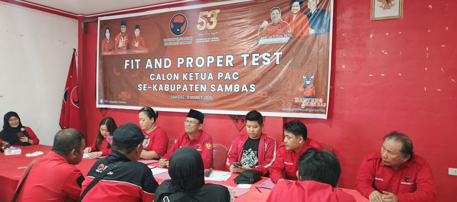 Suasana fit and proper test calon Ketua PAC PDIP se Kabupaten Sambas.