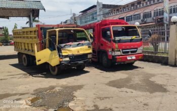 Ragasa VS Canter, Benturan Dua Truk di SPBU Sungai Pinyuh Ditengarai Serobotan Antrian Solar