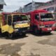 Dua truk yang terlibat benturan di SPBU Sungai Pinyuh, Kabupaten Mempawah, Selasa 7 April 2026/Foto Bung Ranie/Jejaring Kalbar