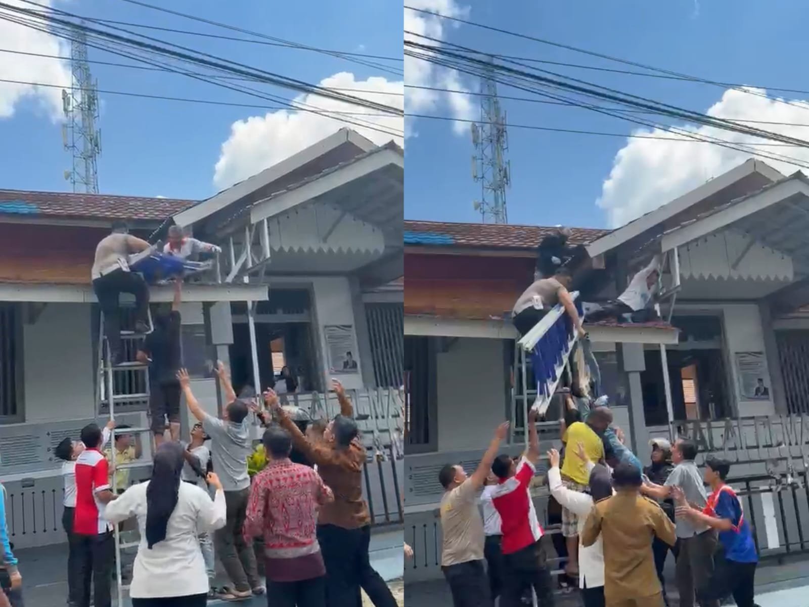 Aksi Heroik BRIPTU Dirga Selamatkan Korban Kesetrum di Atap Bapas Sambas