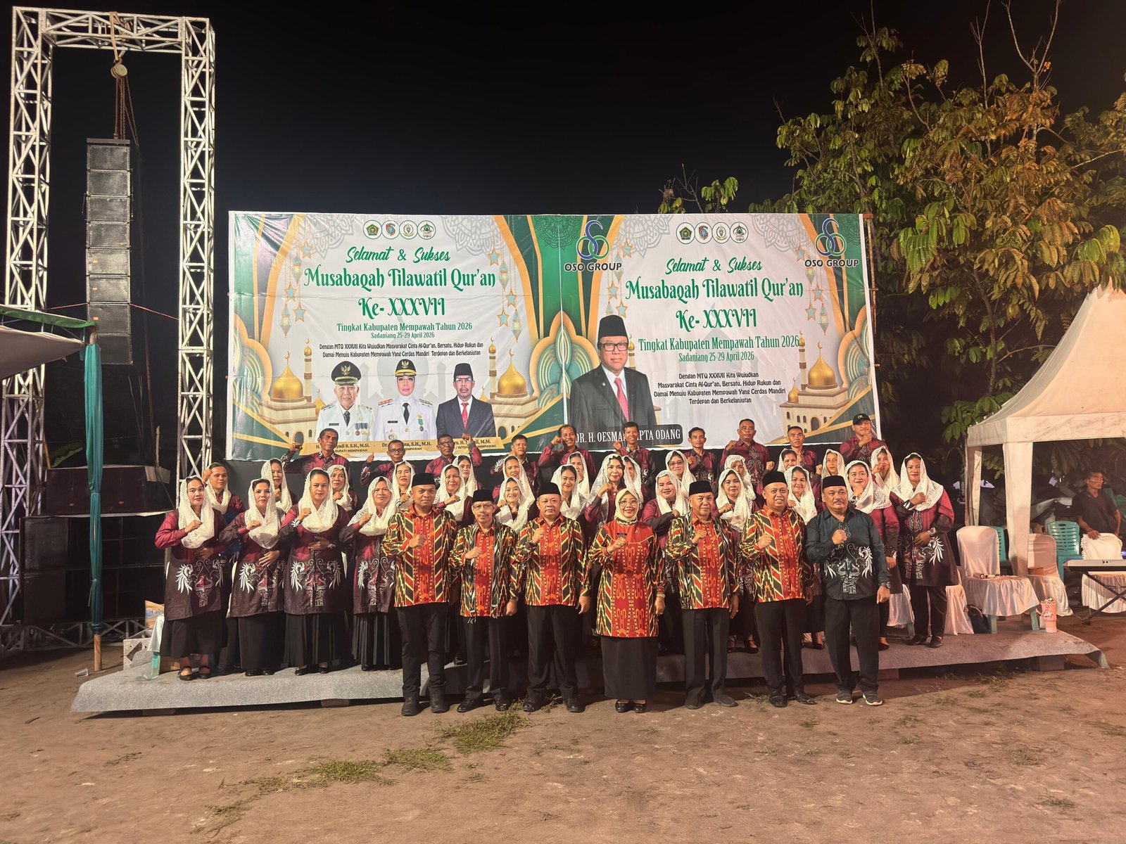 Momen pembukaan MTQ tingkat Kabupaten Mempawah di Kecamatan Sadaniang.