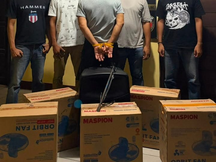 BB kipas angin dan sound system yang dicuri tersangka.