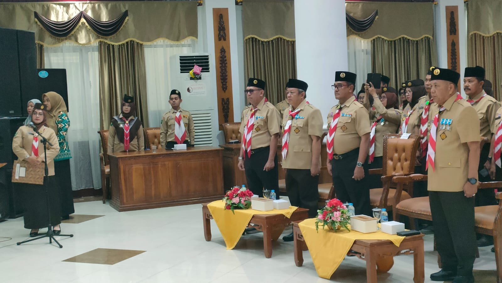 Ketua DPRD Kabupaten Mempawah, Safruddin Asra hadiri pelantikan Mabiran dan Kwarran se Kabupaten Mempawah.