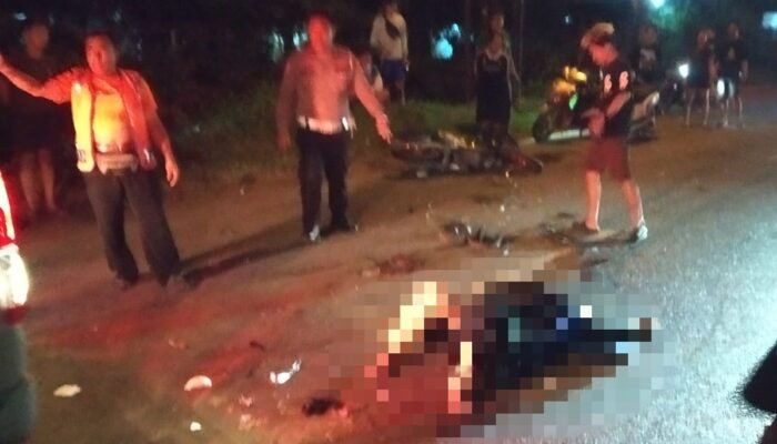 Hindari Kendaraan Parkir, Dua Sepeda Motor Bertabrakan di Sungai Pinyuh, Satu Tewas