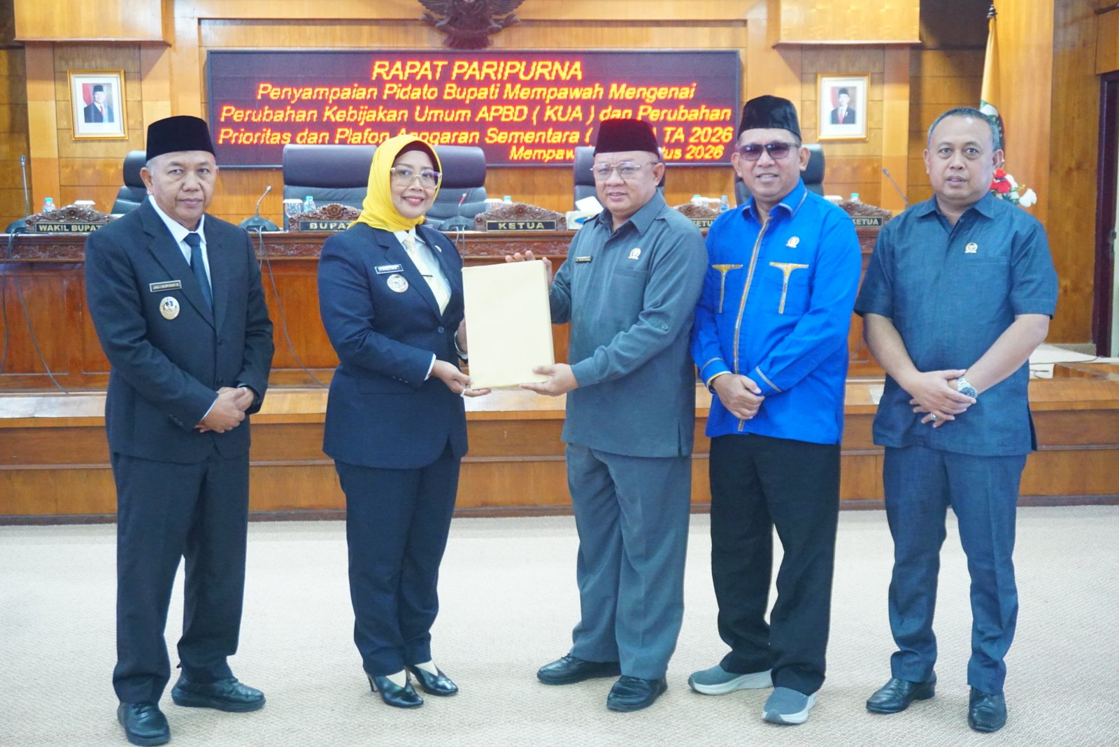 Sidang paripurna rancangan perubahan KUA PPAS APBD Kabupaten Mempawah 2026
