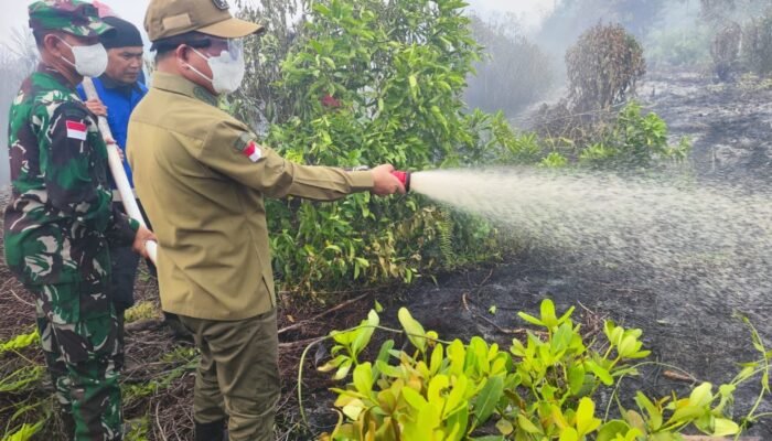 Penanganan Karhutla di Desa Tri Mandayan Dikebut, Bupati Sambas Turun ke Lokasi