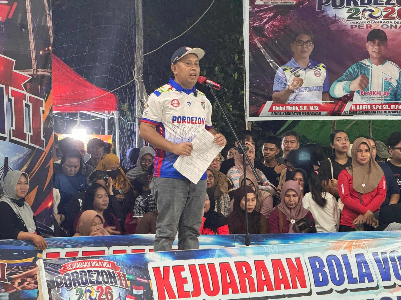 Riduan M Yusuf dalam momen penutupan turnamen voli Pordezon