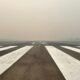 Kabut asap di bandara Rahadi Usman Ketapang.