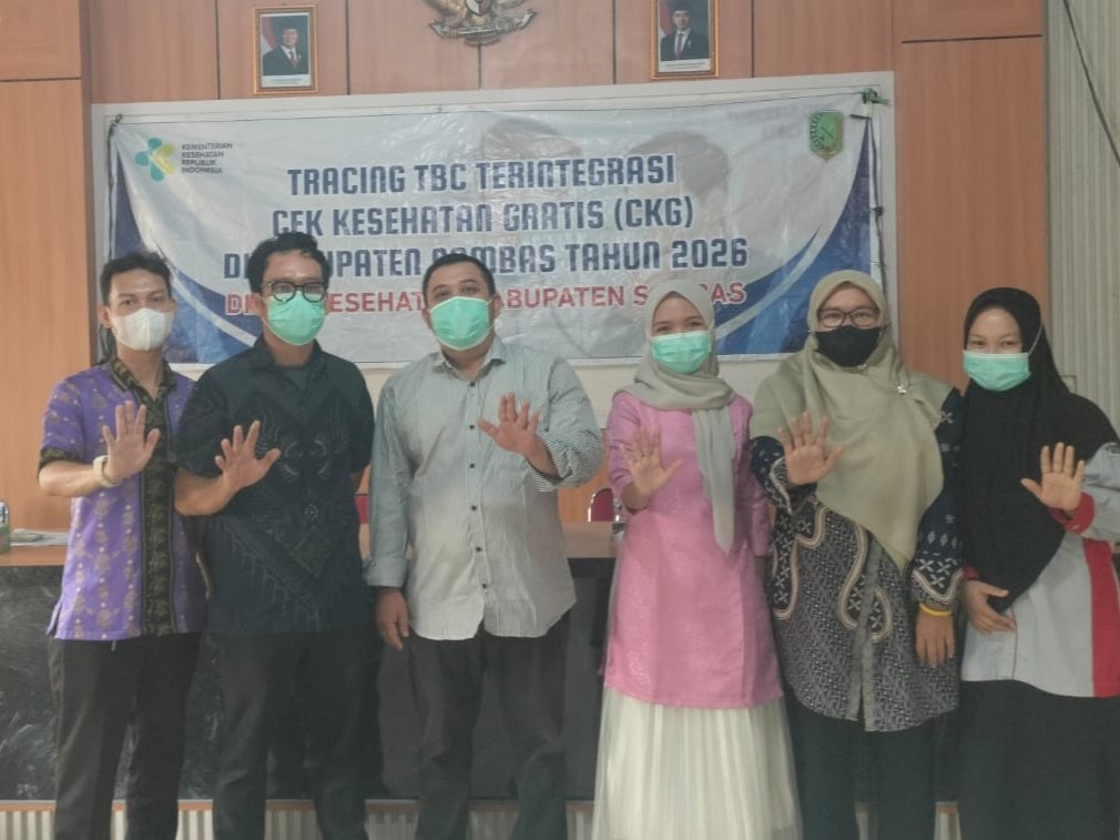 Pelaksanaan Tracing TBC Terintegrasi dan Cek Kesehatan Gratis Kabupaten Sambas Tahun 2026 yang digelar Dinas Kesehatan Kabupaten Sambas di Aula Kantor Desa Singaraya, Kamis (10/9/2026).
