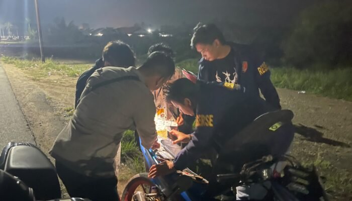 Polsek Sungai Pinyuh Jaring 20 Motor Berknalpot Brong saat Patroli KRYD