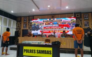 Polres Sambas Tangkap Kurir Pembawa Sabu 11,67 Kilogram di Paloh dan Tebas